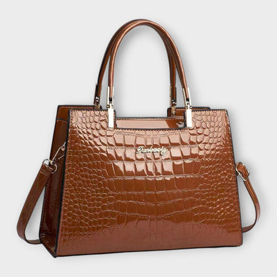 Maison Claire - Glossy Crocodile Pattern Handbag