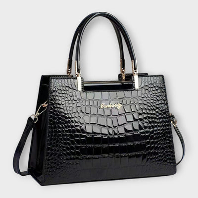 Maison Claire - Glossy Crocodile Pattern Handbag
