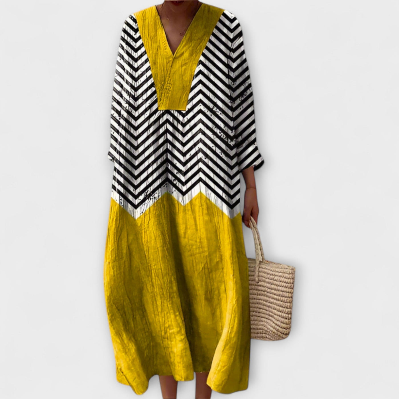Caroline - Bohemian Maxi Dress with Vibrant Prints