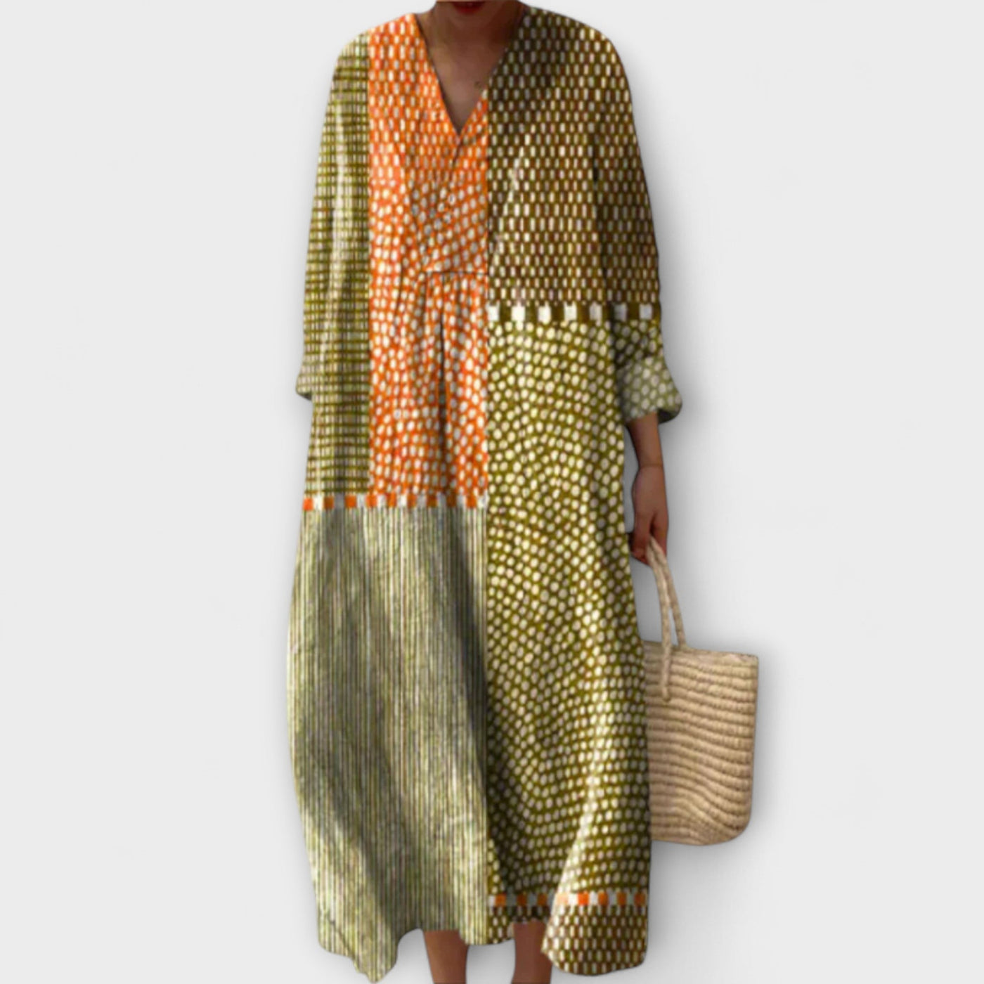 Caroline - Bohemian Maxi Dress with Vibrant Prints