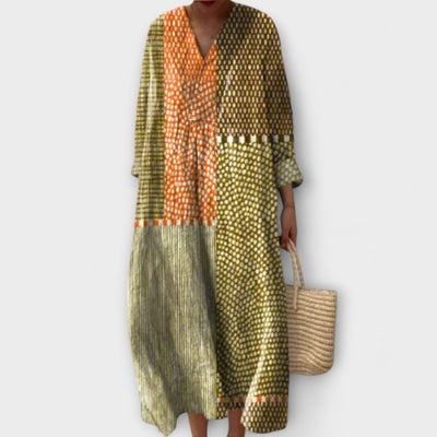 Caroline - Bohemian Maxi Dress with Vibrant Prints