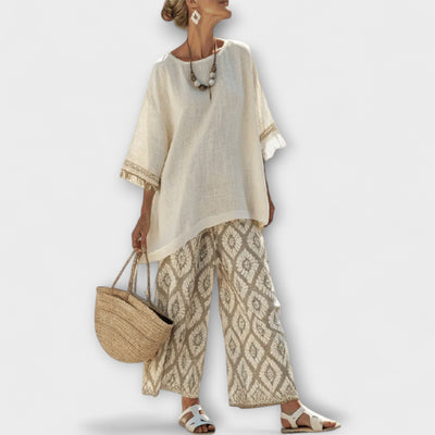 Rebecca - Long Shirt and Printed Pant