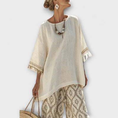 Rebecca - Long Shirt and Printed Pant