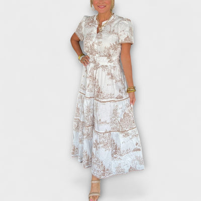 Eliza - Timeless Toile Maxi Dress