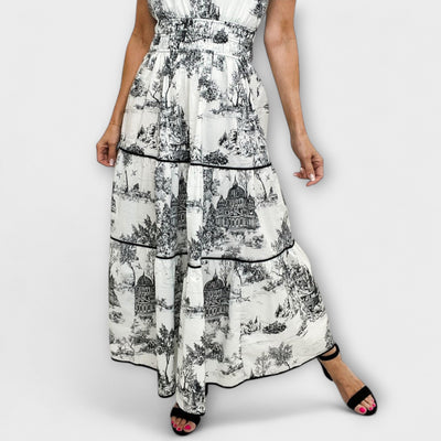 Eliza - Timeless Toile Maxi Dress