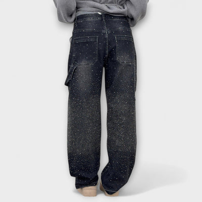 Fable - Shine Denim Jeans in Balloon Carpenter Style