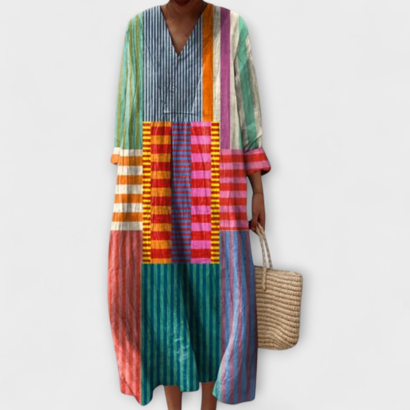 Caroline - Bohemian Maxi Dress with Vibrant Prints