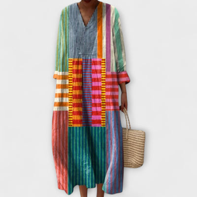 Caroline - Bohemian Maxi Dress with Vibrant Prints