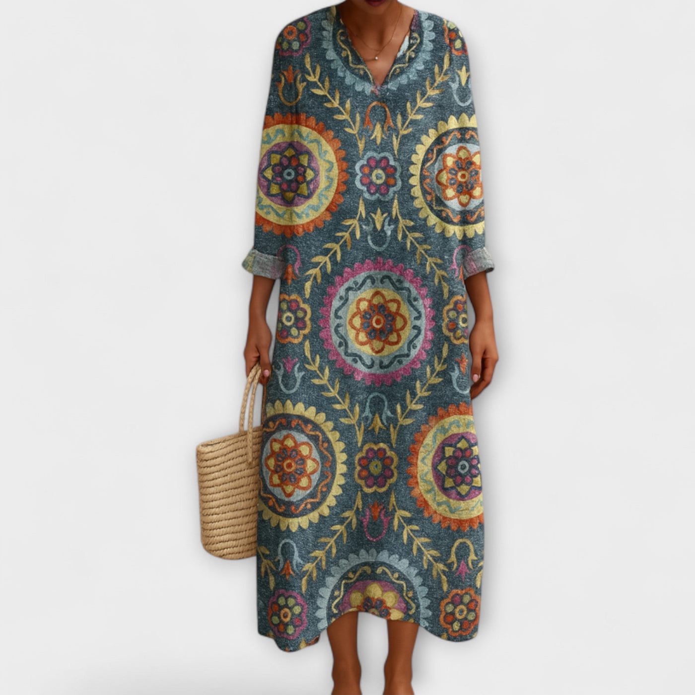 Jona - Boho Elegance Mandala Maxi Dress