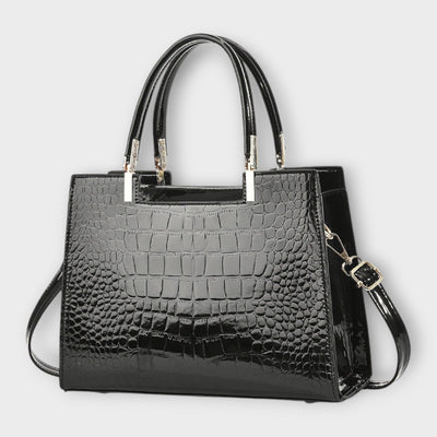 Maison Claire - Glossy Crocodile Pattern Handbag