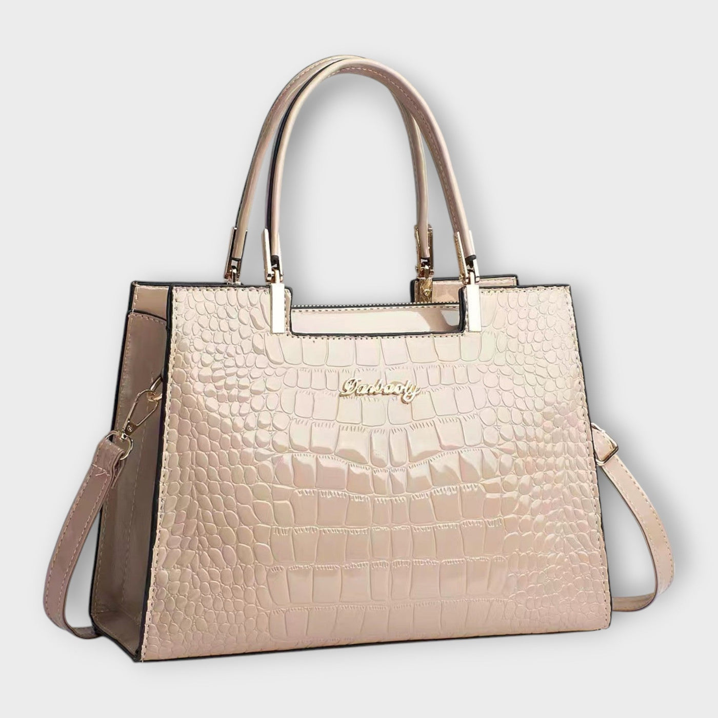 Maison Claire - Glossy Crocodile Pattern Handbag