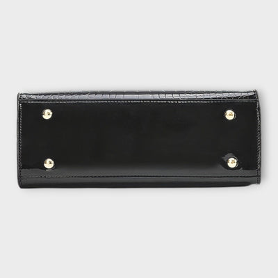 Maison Claire - Glossy Crocodile Pattern Handbag