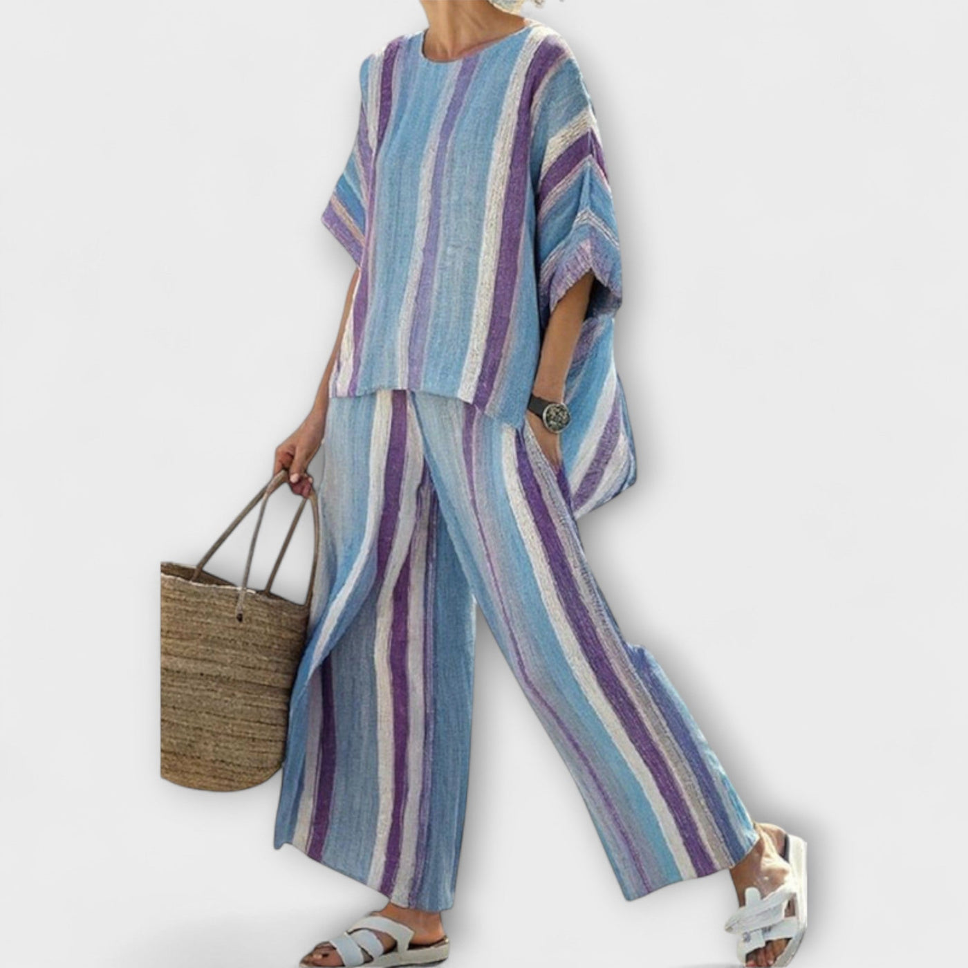 Natalie - Lightweight Summer Stripe Set