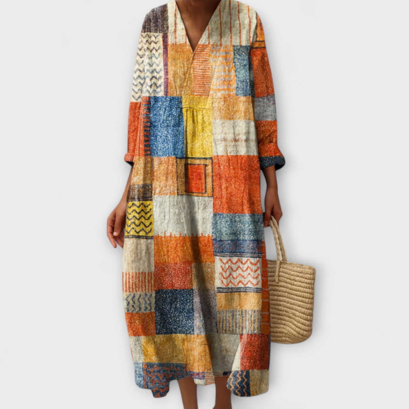 Audrey - Chic Bohemian Patchwork Dress